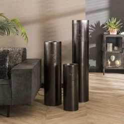 Vloerlamp Cilinder Zwart Nikkel - 60 cm - Loft24.nl