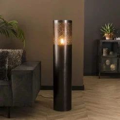Vloerlamp Cilinder Zwart Nikkel - 120 cm - Loft24.nl