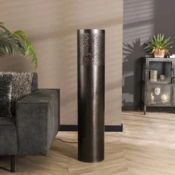 Vloerlamp Cilinder Zwart Nikkel - 120 cm - Loft24.nl