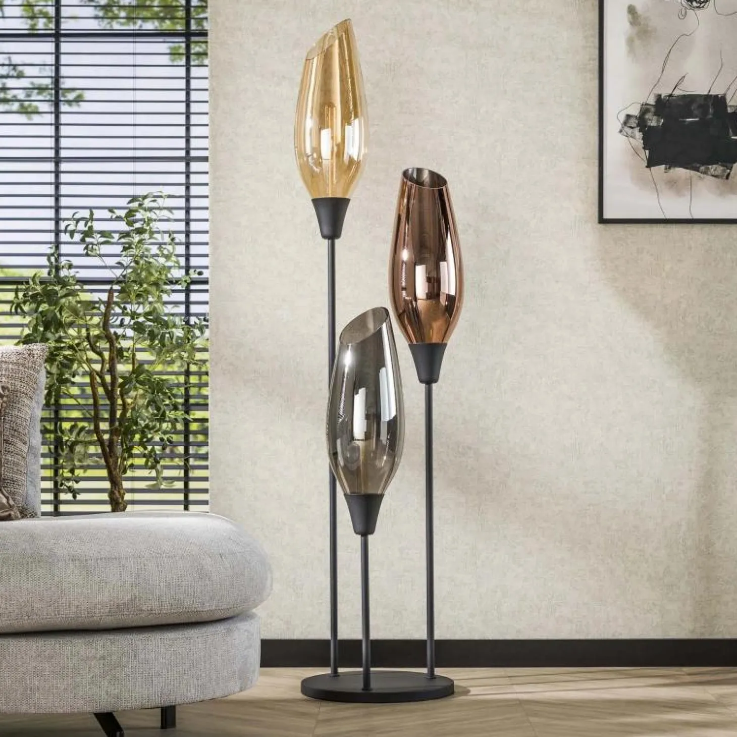 Vloerlamp Cocoon Mix Glass 3-lamps - 45 x 178 cm - Loft24.nl