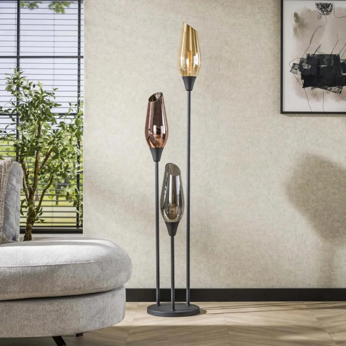 Vloerlamp Cocoon Mix Glass 3-lamps - 35 x 168 cm - Loft24.nl