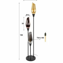 Vloerlamp Cocoon Mix Glass 3-lamps - 35 x 168 cm - Loft24.nl
