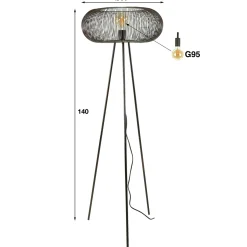 Vloerlamp Copper Twist 140cm (showroom model) - Loft24.nl