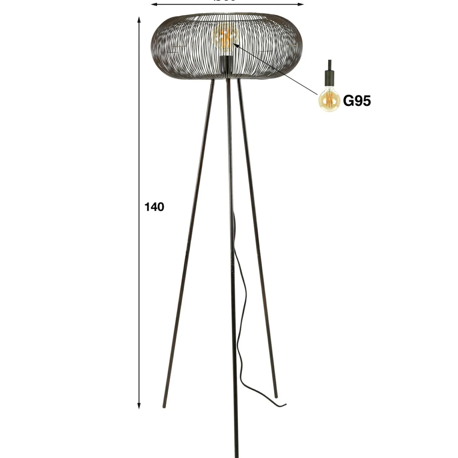 Vloerlamp Copper Twist 140cm (showroom model) - Loft24.nl