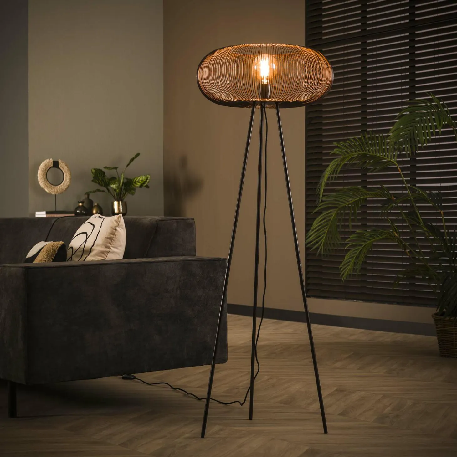 Vloerlamp Copper Twist 140cm (showroom model) - Loft24.nl