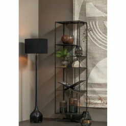 Vloerlamp Foss 129cm kleur Antique Zwart (excl. kap) - Loft24.nl