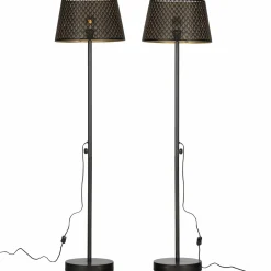 Vloerlamp Kars kleur Zwart/Antique Brass - Loft24.nl