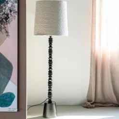 Vloerlamp Pulse Bouclé en hout - 159cm - Loft24.nl
