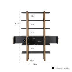 Wandkast Camvbon Eiken 200 x 116cm - Loft24.nl