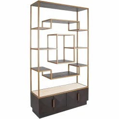 Wandkast Claremont Eiken en travertin 220 x 120cm - Loft24.nl