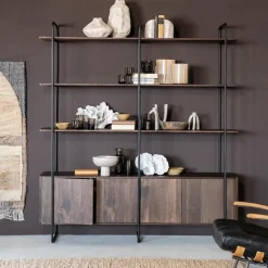 Wandkast James Mangohout en Metaal 190x210cm - Bruin - Loft24.nl