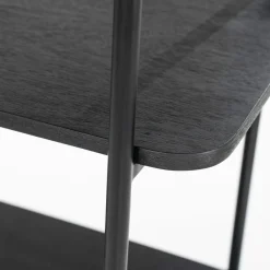 Wandkast James Mangohout en Metaal 96x210cm - Zwart - Loft24.nl