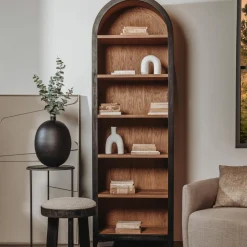 Wandkast Rotondi Mangohout 220 x 70 cm - Zwart - Loft24.nl