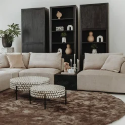 Wandkast Tenna Mangohout 220 x 80 cm - Zwart - Loft24.nl