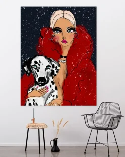 Wandkleed Dotted doggy - zelf samenstellen - Loft24.nl