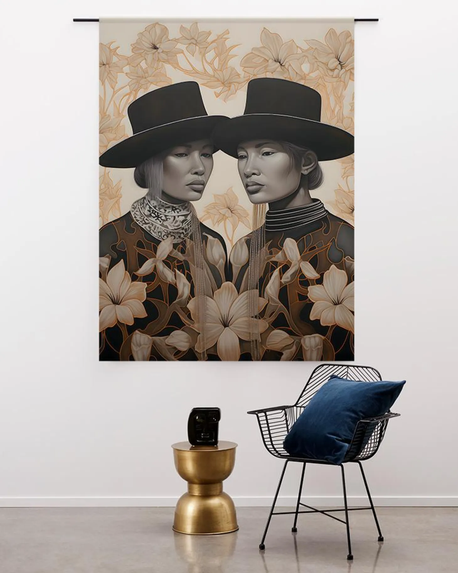 Wandkleed Lady Garden - zelf samenstellen - Loft24.nl