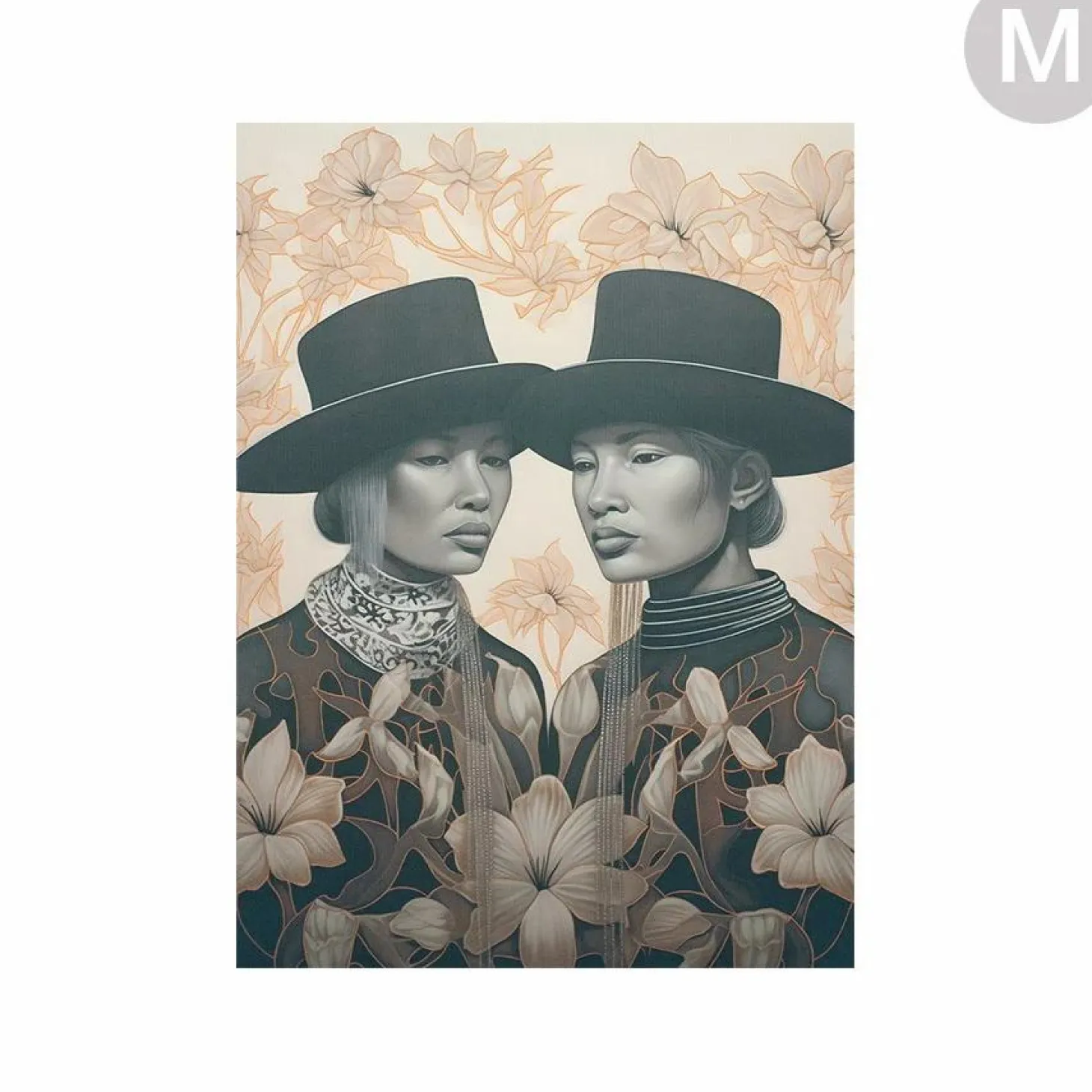 Wandkleed Lady Garden - zelf samenstellen - Loft24.nl