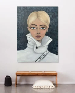 Wandkleed Lady in the white coat - zelf samenstellen - Loft24.nl