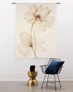 Wandkleed White Flowers - zelf samenstellen - Loft24.nl
