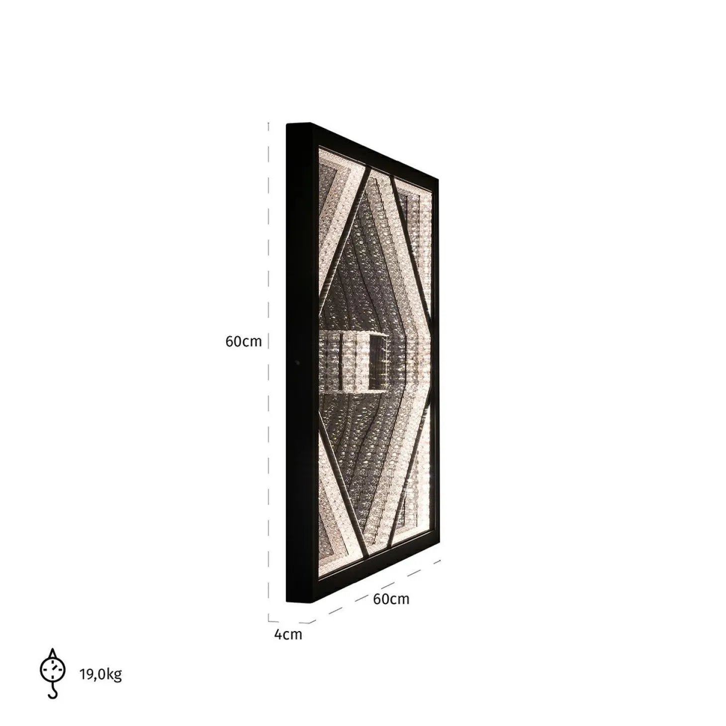 Wandlamp Fayen Crystal 60 x 60cm kleur Zwart - Loft24.nl