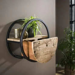 Wandplank Circular Hardhout - Ø50 - Loft24.nl