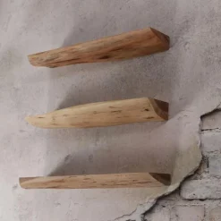 Wandplank Edge Acaciahout - Set van 3 stuks - Loft24.nl