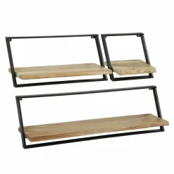 Wandplank Lean Acaciahout - Set van 3 stuks - Loft24.nl