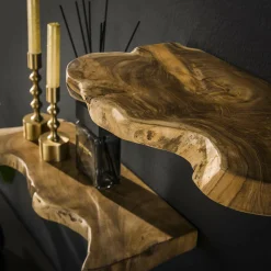 Wandplank Natural Line Teakhout - Set van 3 stuks - Loft24.nl