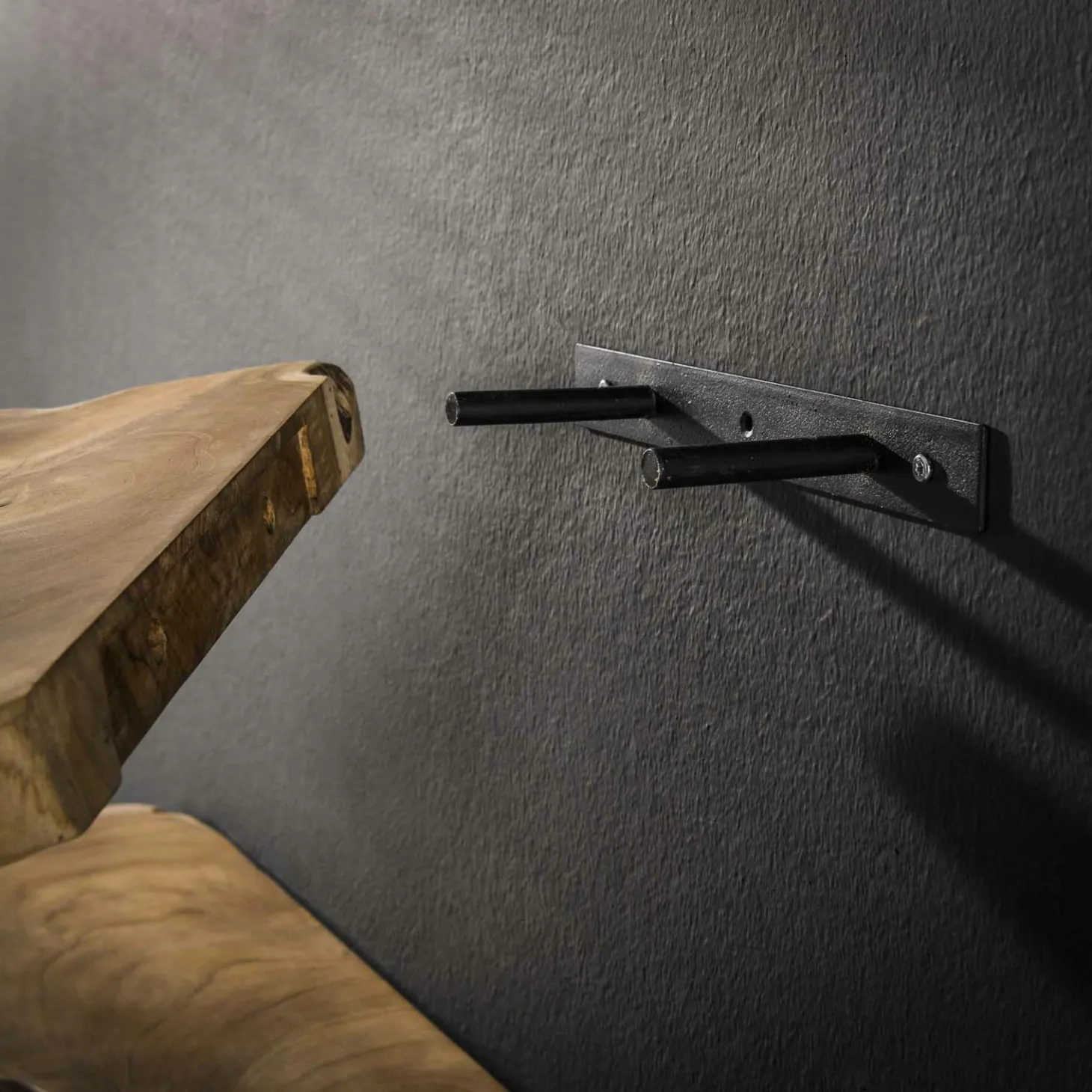 Wandplank Natural Line Teakhout - Set van 3 stuks - Loft24.nl