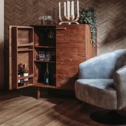 Wijnkast Falcone Acaciahout 110 x 90 cm - Loft24.nl