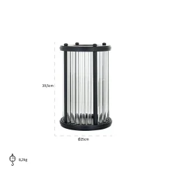 Windlicht Faey zwart groot (Black) - Loft24.nl