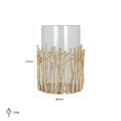 Windlicht Loretta groot (Gold) - Loft24.nl