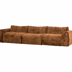 3-zits Bank Baggy 3D Geweven chenille - Middenbruin - Loft24.nl