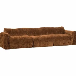 3-zits Bank Baggy 3D Geweven chenille - Middenbruin - Loft24.nl