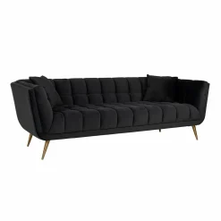 3-zits Bank Huxley Velvet - Antraciet - Loft24.nl