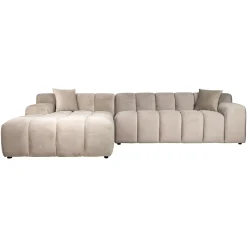 3-zits Loungebank Cube Links Chenille - Khaki - Loft24.nl