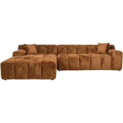 3-zits Loungebank Cube Links Chenille - Cinnamon - Loft24.nl