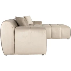 3-zits Loungebank Cube Rechts Chenille - Khaki - Loft24.nl