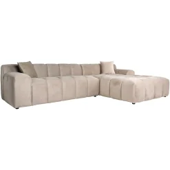 3-zits Loungebank Cube Rechts Chenille - Khaki - Loft24.nl