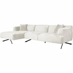 3-zits Loungebank Donovan Links Chenille - Crème - Loft24.nl