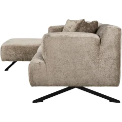 3-zits Loungebank Donovan Links Chenille - Taupe - Loft24.nl