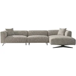 3-zits Loungebank Hoxton Rechts Chenille - Naturel - Loft24.nl