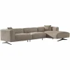 3-zits Loungebank Hoxton Rechts Chenille - Beige - Loft24.nl