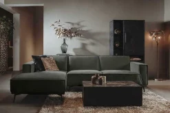 2,5-zits Loungebank Leeds - Groen (Lounge Links) - Loft24.nl