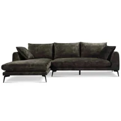 2,5-zits Loungebank Nottingham Velvet - Olijfgroen (Lounge Links) - Loft24.nl