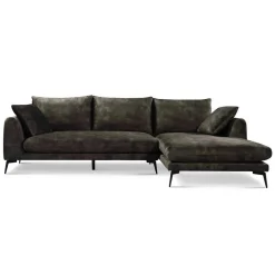2,5-zits Loungebank Nottingham Velvet - Olijfgroen (Lounge Rechts) - Loft24.nl