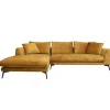 2,5-zits Loungebank Nottingham Velvet - Mosterdgeel (Lounge Links) - Loft24.nl