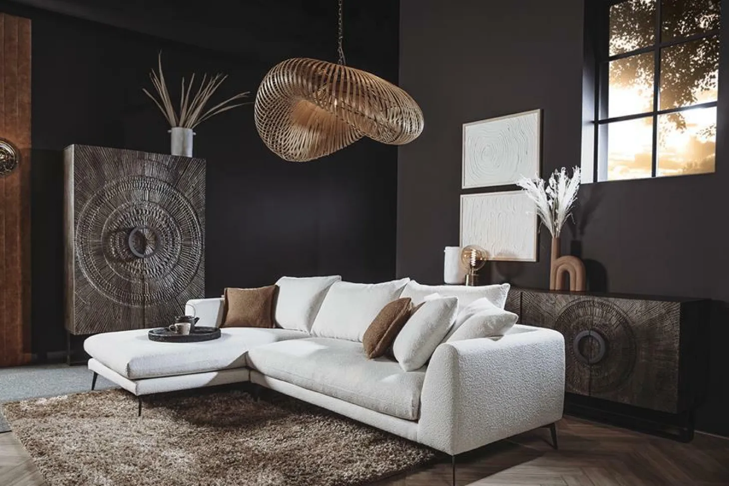 2,5-zits Loungebank Nottingham - Ivory (Lounge Links) - Loft24.nl