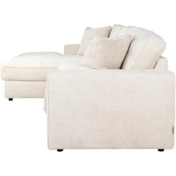 2,5-zits Loungebank Santos Links Chenille - Beige - Loft24.nl
