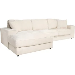 2,5-zits Loungebank Santos Links Chenille - Beige - Loft24.nl
